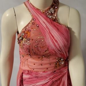 Evening dress pink sleeveless long